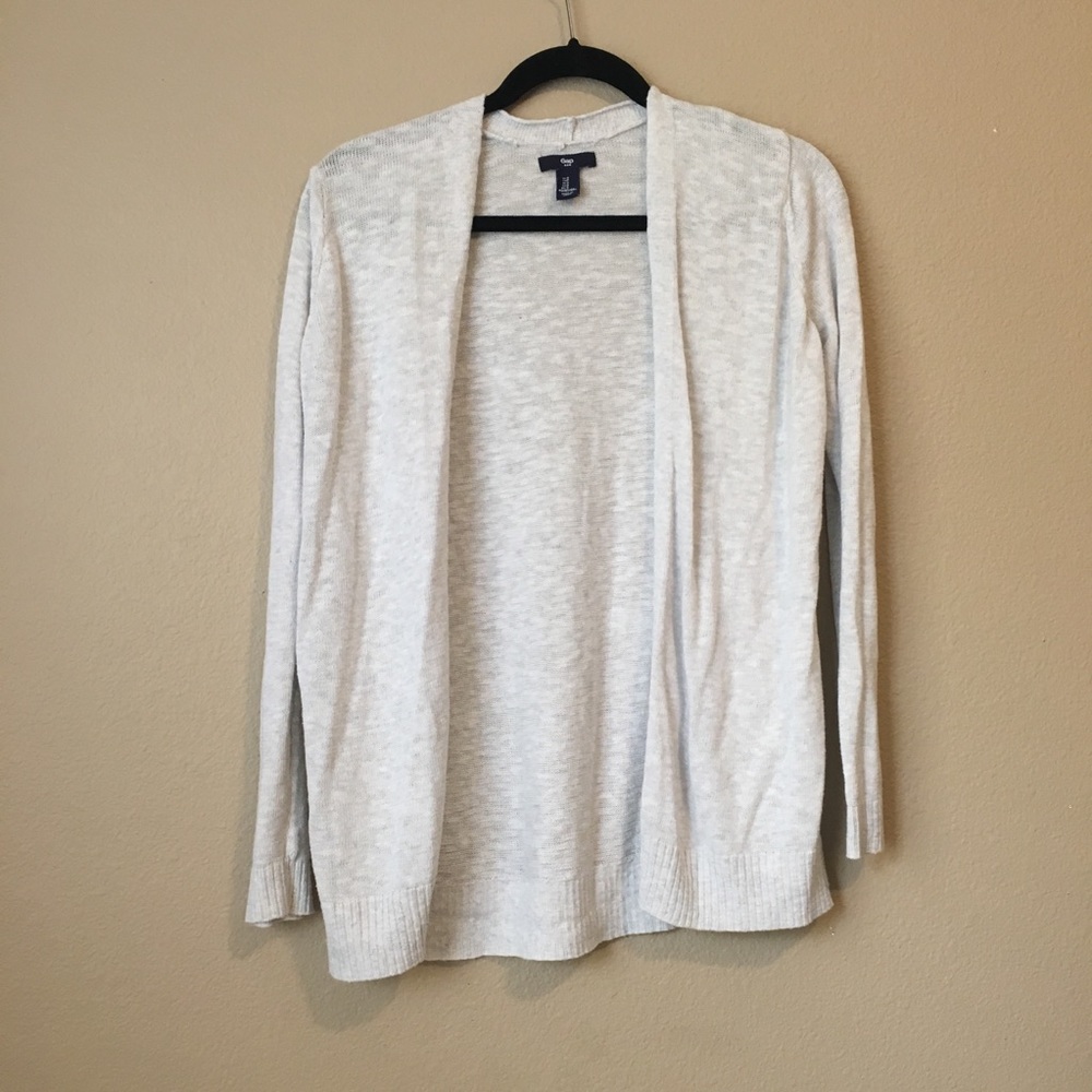 GAP Light Gray/White Cardigan